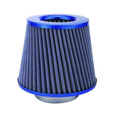 Universal Blue Car Air Filter 76mm with Plating Coating