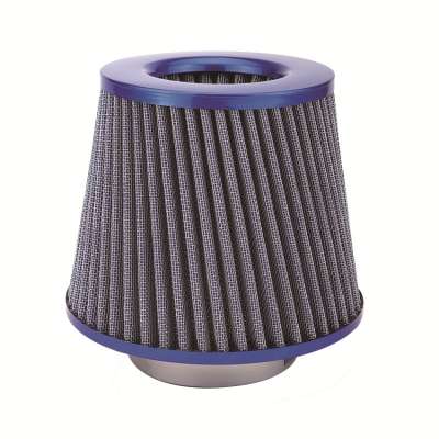 Universal Blue Car Air Filter 76mm with Plating Coating