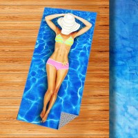 Rectangle Digital Printed Beach Microfiber Towel Design 30